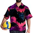 thumbnail image 4 of Bats Men's Short Sleeve Poplin Shirt, Button Down Casual Summer Beach Printed Unisex Shirt, 4 of 6