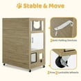 thumbnail image 6 of Lovupet Indoor Luxury Wooden Cat House Condo with Scratching Posts, Lockable Wheels, Escape Door, 6 of 7