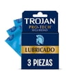thumbnail image 1 of Trojan Condones Pro-Tech Caja con 3 piezas. Lubricados para Mayor Confort y Sensibilidad, de Hule Látex Natural. Calidad Triplemente Comprobada, 1 of 7