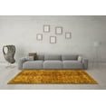 thumbnail image 3 of Ahgly Company Machine Washable Indoor Square Oriental Yellow Traditional Area Rugs, 7' Square, 3 of 4