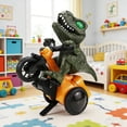 thumbnail image 2 of Dinosaur Tricycle Toy, T-Rex Themed Push Pedal Trike with Sound and Flashing Eyes, Indoor Outdoor Pretend Play Vehicle, Imaginative Play Toy, 2 of 7