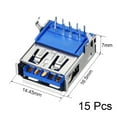 thumbnail image 2 of PCB USB Connector Type-A 3.0 Female Jack 9 Pin Bend Foot 90 Degree  15 pcs, 2 of 4