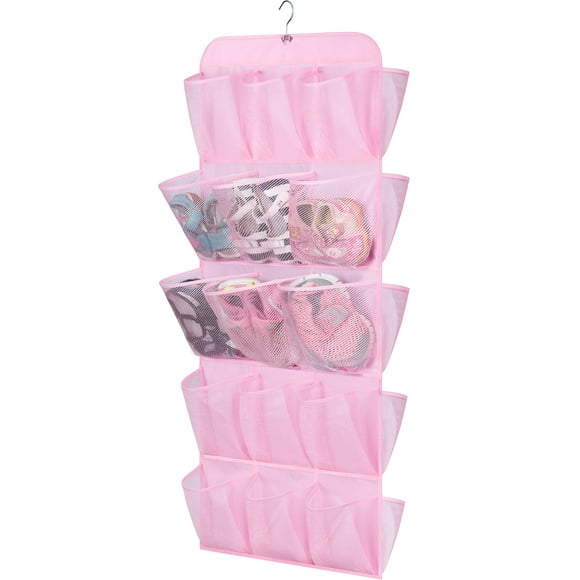 Organizador colgante para zapatos MISSLO, 30 bolsillos grandes, color rosa