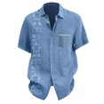 thumbnail image 4 of XDZJLR Men's Shirts Floral Button Down Tropical Holiday Beach Tee, 4 of 4