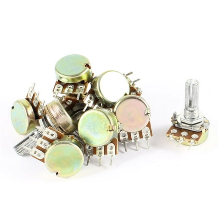 Aussel 100K Ohm Lineares Potentiometer – B100K, 5 Stück – Mit Drehknopf, Mutter & Unterlegscheibe – 6 Mm Welle