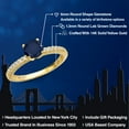 thumbnail image 2 of Gem Stone King 14K Yellow Gold Blue Sapphire and Lab Grown Diamond Engagement Ring for Women | 1.26 Cttw | Round 6MM | Gemstone September Birthstone | Size 5, 2 of 6