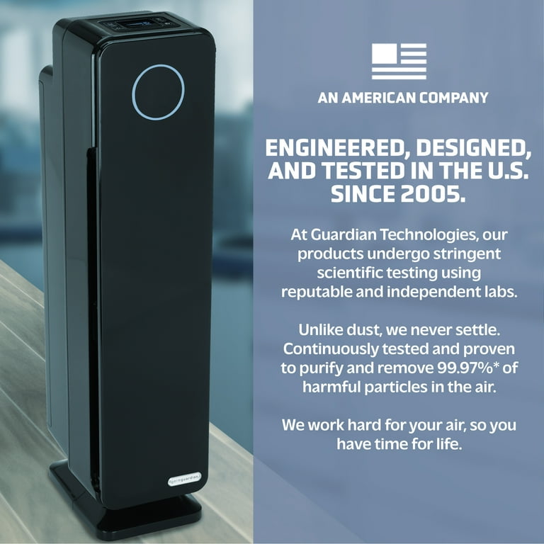GermGuardian Tower Air Purifier with HEPA Filter UV C Removes Odors Mold 870 Sq. ft. AC5350B
