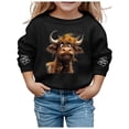 thumbnail image 3 of Cute Highland Cow Sweatshirts for Girls Boys Long Sleeve Crewneck Western Country Christmas Graphic Sweatshirt Pullover Tops, 3 of 5