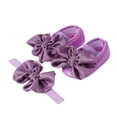 thumbnail image 2 of Aojekbee Baby Girl Mary Jane Flats Soft Non-Slip Walking Shoes with Bow Headband for Summer, 2 of 4