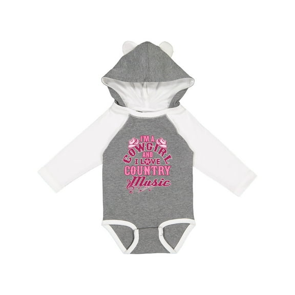 Inktastic I Love Country Music Cowgirl Girls Long Sleeve Baby Bodysuit