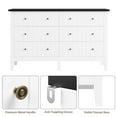 thumbnail image 4 of Homfa 6 Drawer Double Dresser for Bedroom, Modern Wood Storage Cabinet with Classic Handle for Living Room, White/Black, 4 of 8