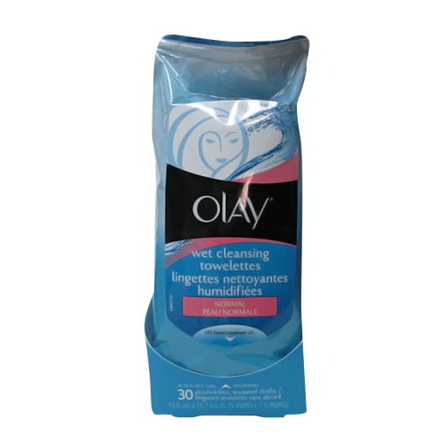Olay Wet Cleansing Facial Cloths, Normal 30 Ea, 2 Pack