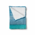 thumbnail image 2 of Seaside Soft Flannel Fleece Throw Blanket, Maldivian Beach Sunbed at Seashore Sunny Day Travel Destination Picture, Cozy Plush for Indoor and Outdoor Use, 50" x 70", Turquoise Off White, by Ambesonne, 2 of 6