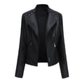 thumbnail image 1 of Chaqueta de piel sintética para mujer - Negro, 1 of 5