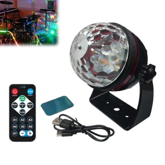 Rechargeable LED Disco Ball Light – Portable Magnetic Mini Party Light with Remote, Music-Activated Multi-Color Rotating LEDs for Birthday, Wedding, Home