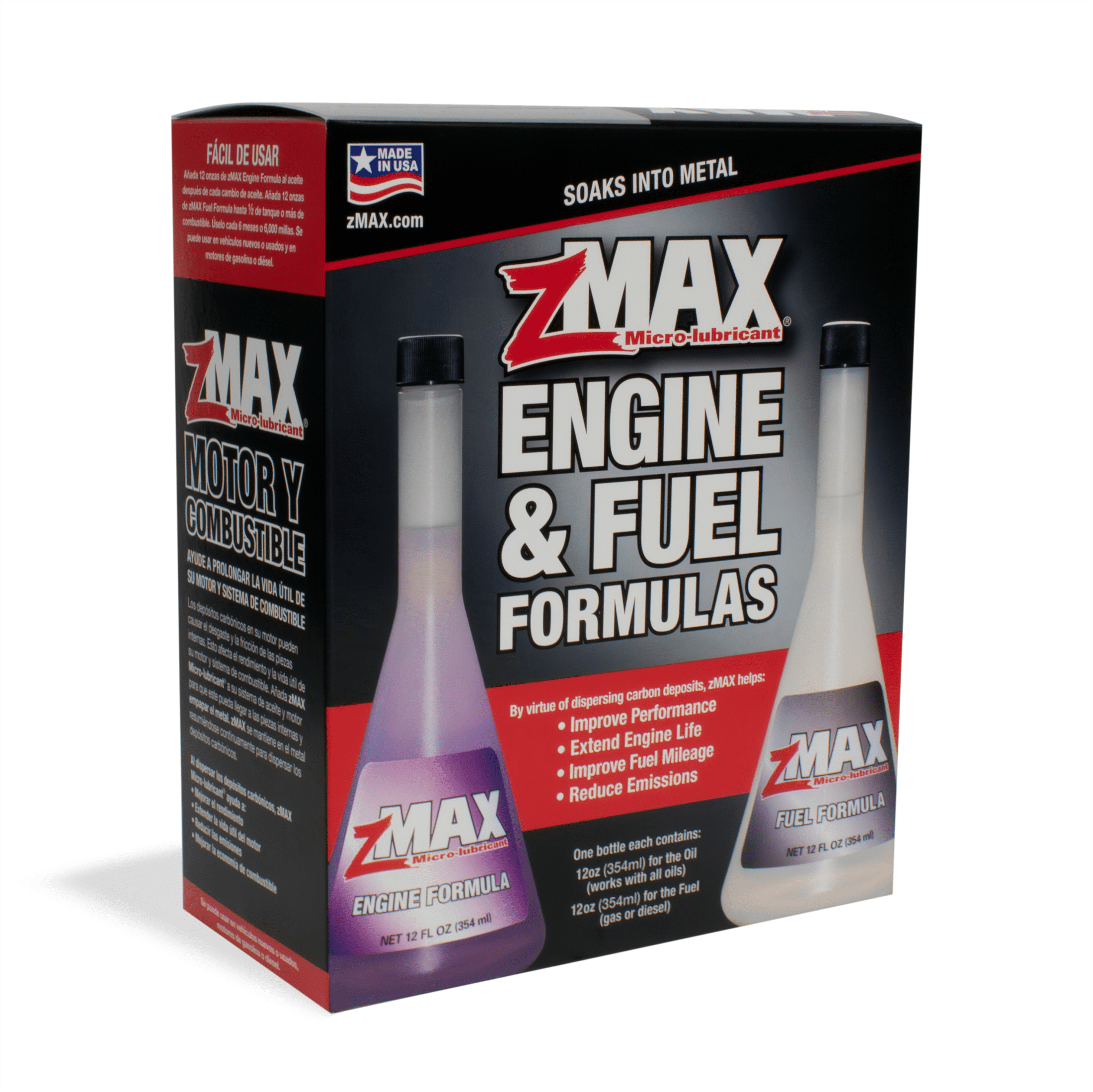 (2 pack) zMAX Engine & Fuel Formulas, Engine Additive and Fuel System Cleaner (12 fl oz bottles)