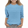 thumbnail image 3 of Asxite Girls Tops Print 3 Quarter Sleeve Round Neck Casual Blouse Top for 3-12 Y, 3 of 5