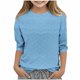 thumbnail image 2 of Blusa de poliéster para mujer, cuello redondo, manga 3/4, color liso, a la moda para niños, 2 of 5