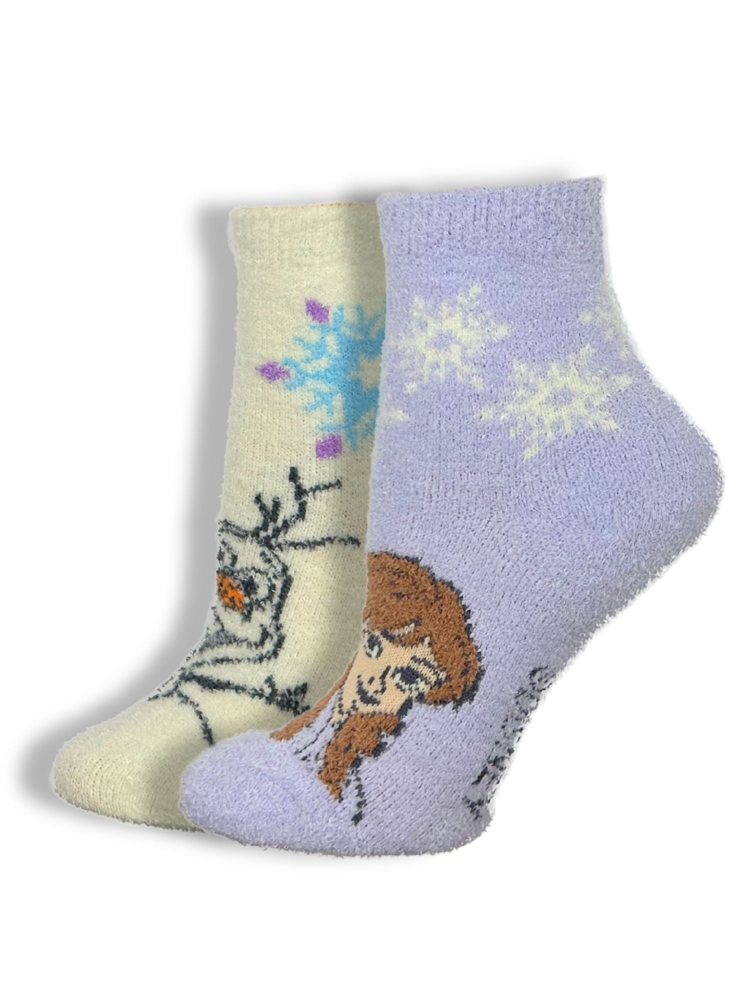 Disney Frozen Girls Cozy Socks, 2-Pack, Sizes S/M-M/L