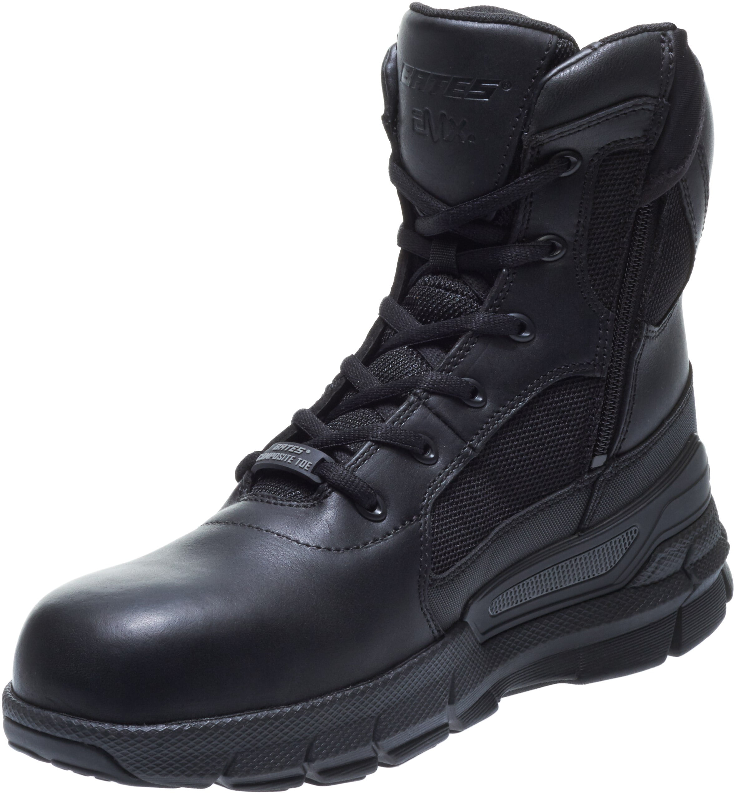 Bates Charge Composite Toe Side Zip Black Mens Leather Military Tactical Boots 