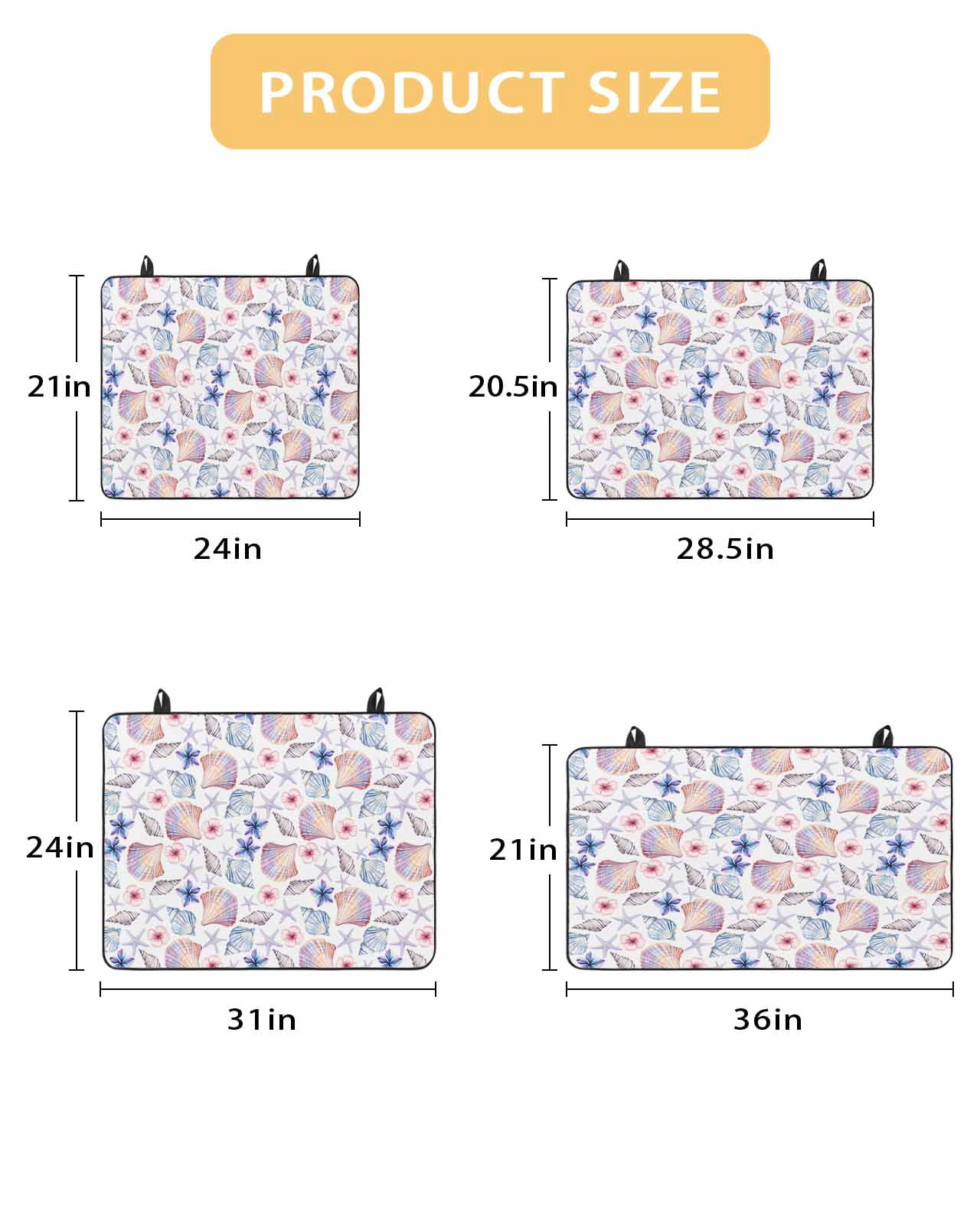 nqOlkjepod Large Induction Cooktop Protector Mat 24"x21", Blue Flower Stove Top Covers for Electric Stove, Summer Coastal Shell Ocean Conch Starfish Stove Burner Cover Mats, Glass Top Stove Cover