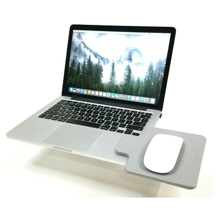 Creator's Mouse Ledge - Gray - Laptop Computer Extension Surface Platform Table For Your Mouse - Attaches Directly To Either Side Of Your Laptop Turning It Into A Portable
