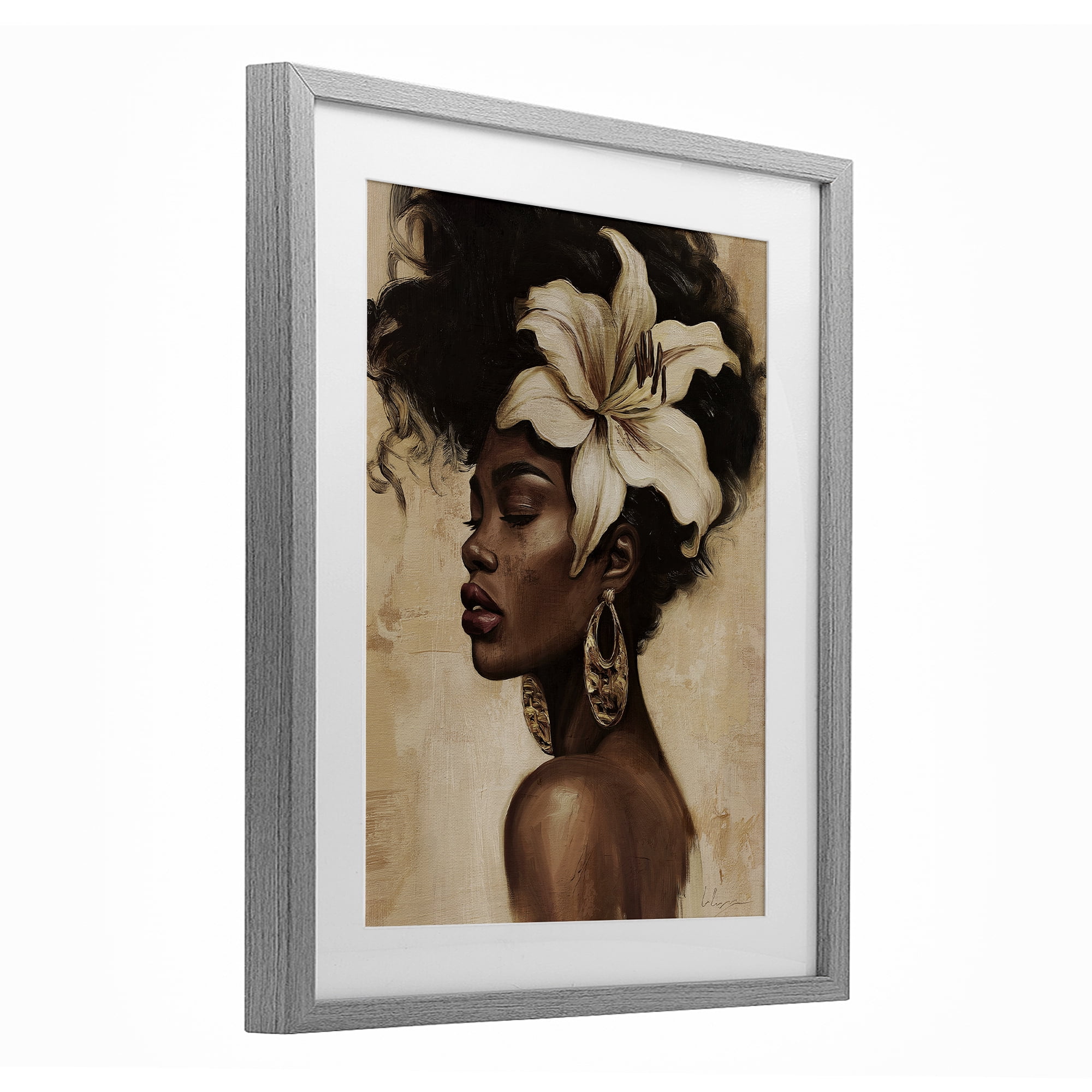 Stupell Industries Nocturne In Ivory Gray Framed Print Under Glass, design by Svetlana Aleynikova