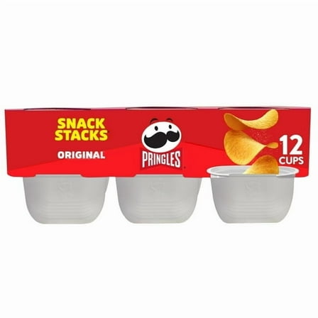 Pringles Original Potato Crisps Chips, Lunch Snacks, 12 Count