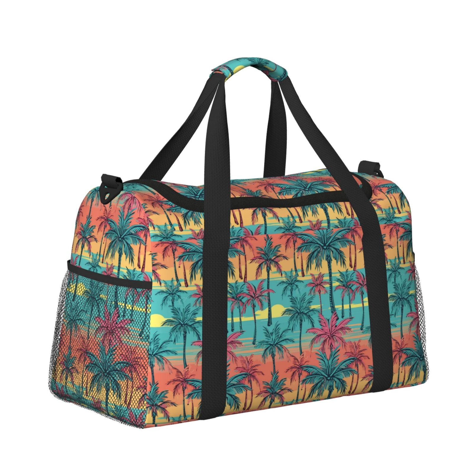 Fuzoiu Hawaii Palms Print Travel Duffle Bag,Carry On Tote Bags,Duffel Bag,Sport Gym Bag, Hospital Bag for Labor and Delivery, Overnight Bag,Luggage Bag