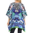 thumbnail image 2 of Sakkas Aymee Women's Caftan Poncho Cover up V neck Top Lace up With Rhinestone - SCB311-Blue - One Size, 2 of 5