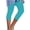 Sky Blue, variant on SwiftWear Plus Size Embellished Capri Leggings for Women - High Waisted Stretch Capris with Rhinestone Trim, Slim Fit Summer Pants