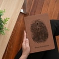 thumbnail image 2 of Personalized NASB Bible, Custom Fingerprint & Cross Design with Name Engraved, Large Print Compact, Gift for Baptism, Wedding, Confirmation, 2 of 9