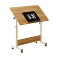thumbnail image 2 of Small Standing Desk Adjustable Height, Mobile Stand Up Desk With Wheels, Portable Home Office Computer Workstations For Sitting And Standing, 2 of 9