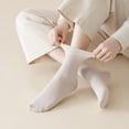 thumbnail image 2 of Sookeceks 6 Pairs Mulberry Silk Crew Socks for Women, Soft Spring Autumn Trouser Socks for Casual Dress Size 5-9, 2 of 7