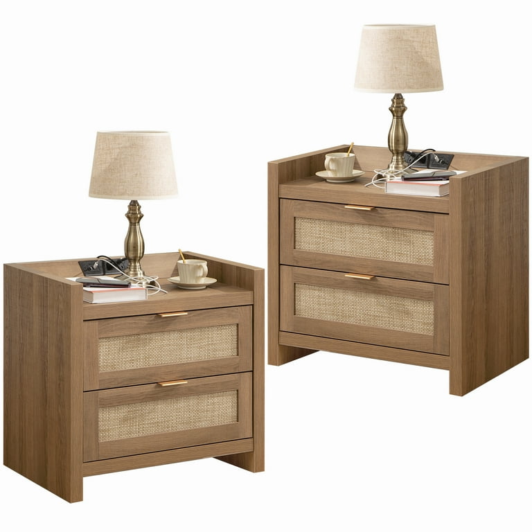Nightstand set of 2 with usb charging ports deals