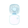 thumbnail image 2 of Handheld Mini Fan with Hanging Rope and Mirror, USB Rechargeable Portable Fan, 3 Speed, Plastic, White/Blue/Pink, Travel Office Home, 1 Pack, 2 of 6