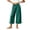 Green, variant on Bxsruta Women's Wide Leg Capri Pants Drawstring Elastic Waist Summer Casual Loose Trousers