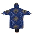 thumbnail image 2 of Oversized Wearable Blanket Hoodie,Blue Sun Moon Constellation Pattern Sherpa Blanket Hoodie with Super Pockets,Super Warm Fuzzy Pullover for Women & Men, 2 of 6