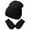 Black, variant on Kids Winter Hat Gloves Set, Knitted Beanies Cap for Ages 0-5 Years Boys and Girls