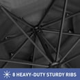 thumbnail image 3 of Autlaycil 10ft Black Patio Umbrella with Push Button Tilt and Crank, 8 Sturdy Ribs UV Protection Waterproof for Garden, Deck, Table, Pool, 3 of 7