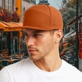 thumbnail image 2 of Fgnfyis Mens Performance Flat Brim Adjustable Mens Hats Snapback Baseball Cap Lightweight Breathable Mesh for Outdoor Sports Casual Wear Orange, 2 of 9