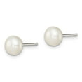 thumbnail image 4 of Auriga Fine Jewelry 925 Sterling Silver White FW Cultured Pearl 6-7mm Stud Earrings for Women (L -6 to 7mm, W - 6 to 7mm), 4 of 5