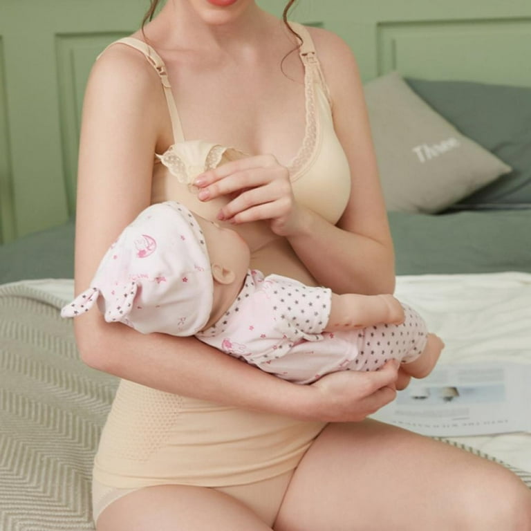 Women's Nursing Tank Top Cami Maternity Bra Breastfeeding Shirts，M-XL, Nude  