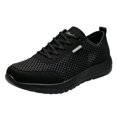 thumbnail image 6 of Womens Lace up Walking Sneakers Breathable Mesh Tennis Shoes Low Top Casual Athletic Cushioned Simple Daily Sneakers Black Size 10, 6 of 6