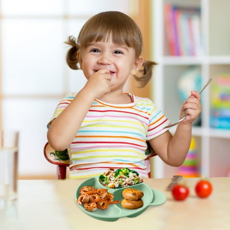 

Newest Party Children S Silicone Dinner Plate All-In-One Divided Food Supplement Suction Cup Bowl