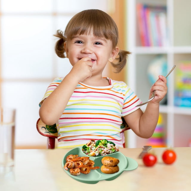 Childrens Silicone Dinner All-In-One Divided Food Supplement Suction Cup Bowl Tableware