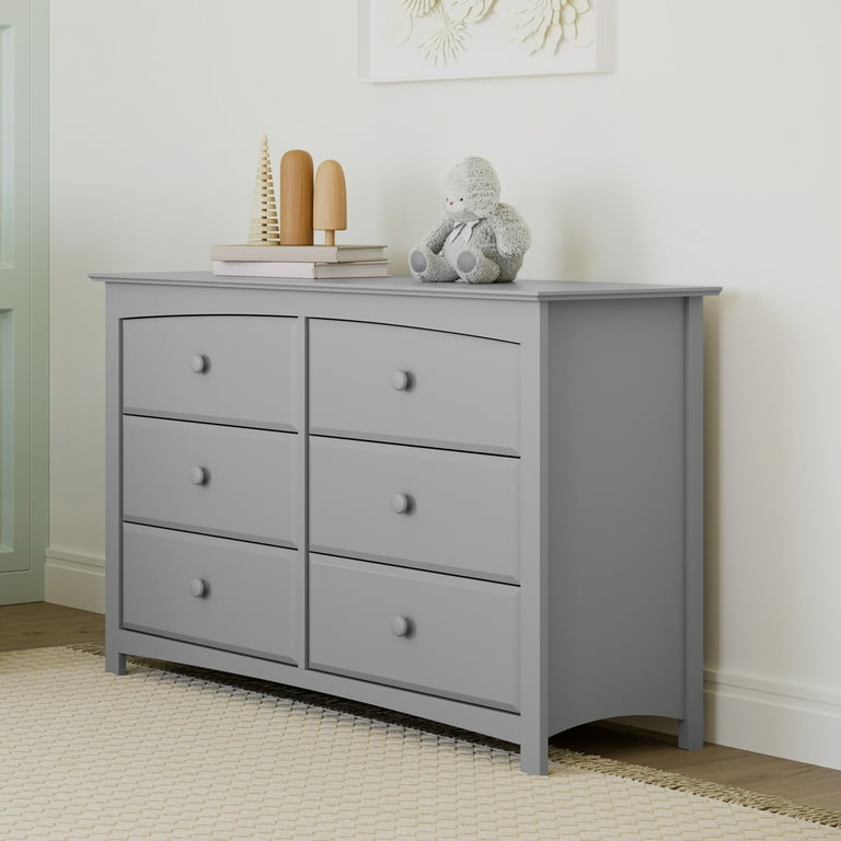 Storkcraft Kenton 6 Drawer Nursery Double Dresser Pebble Gray Walmart