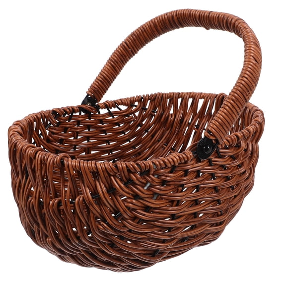 Niceauty Woven Design Basket for Home Decor Light Brown Rural 1Pack