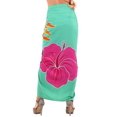 thumbnail image 5 of HAPPY BAY Women's Beachwear Summer Wrap Bikini Swimsuit Swim Cover up Beach Wraps Sarong Pareo Coverups for Women One Size Shamrock Green, Hibiscus, 5 of 5