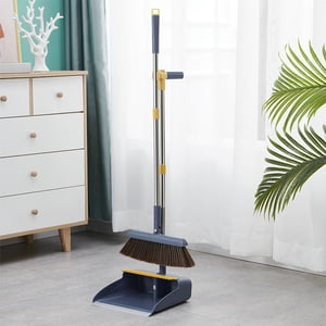 Kctiaxy Salle de bain portable Salles de bain à l'intérieur 180° Rangement permanent rotatif Type d'aspiration magnétique Snap Balais et ensemble de pans de poussière avec scraping dents et racleur nettoyage adapté pour les appareils de cuisine à domicile